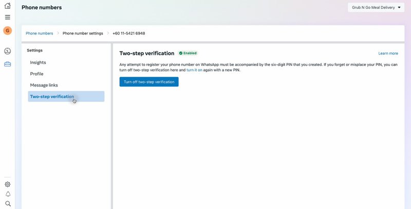 ¿cómo obtener un sello verde en whatsapp? Activa la verificación en dos pasos para este número de teléfono para solicitar una cuenta de empresa oficial si no la has activado antes de solicitar el visto bueno.
